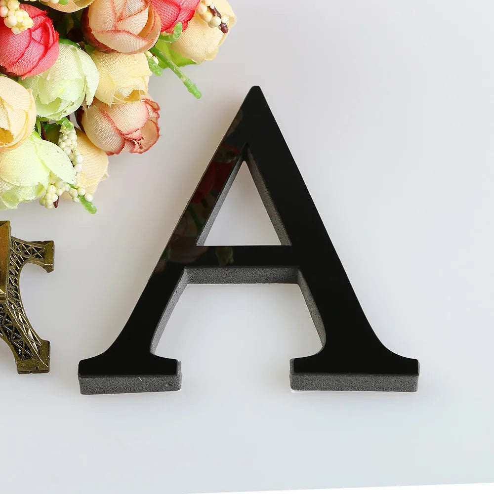 Acrylic Letters Wall Sticker For Name 10/15/20cm English Letter Home Decor Black/Gold/Silver Alphabet Wedding Party Decorations