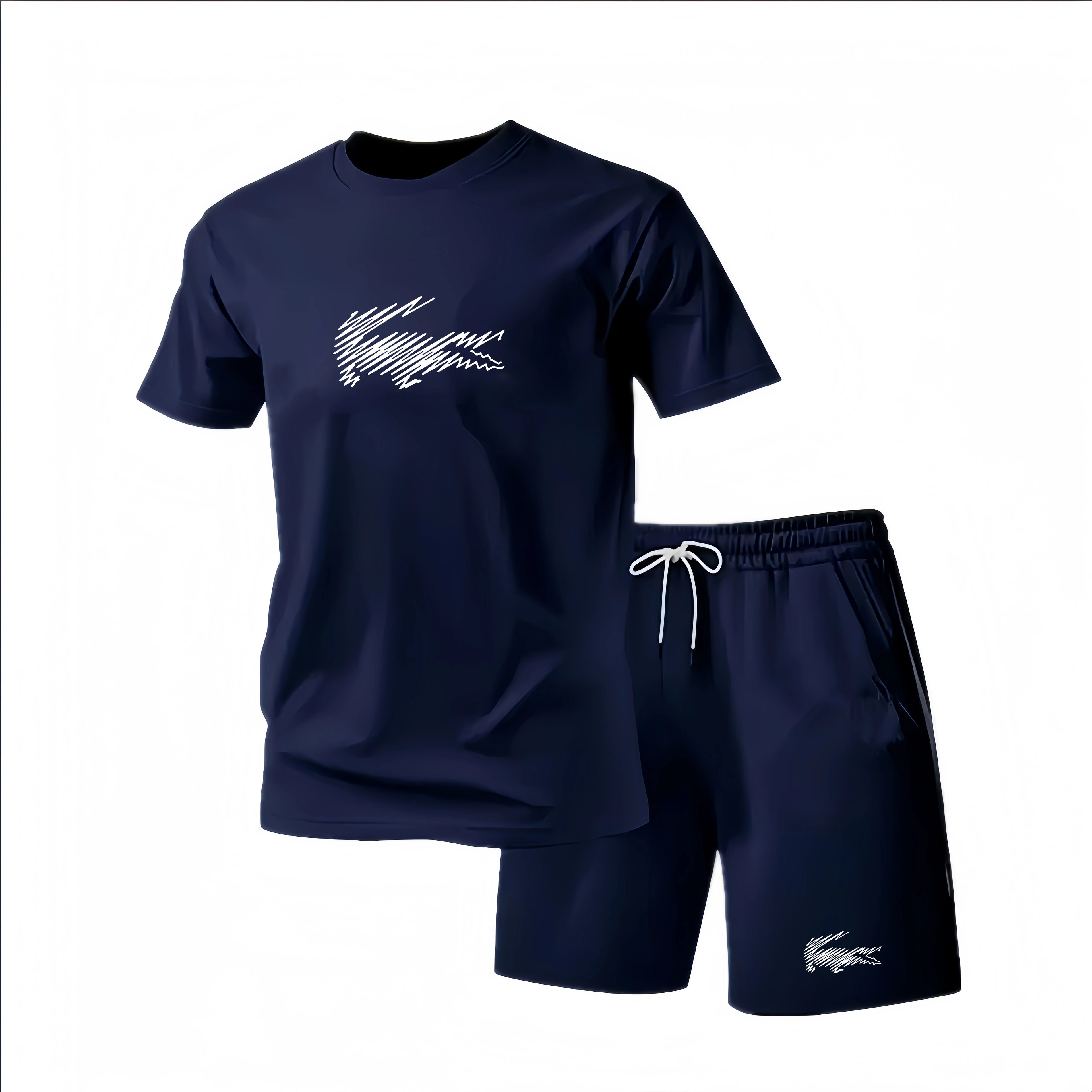 Men's two-piece sportswear short sleeved T-shirt and pants set running and fitness sportswear 2026 summer big discount