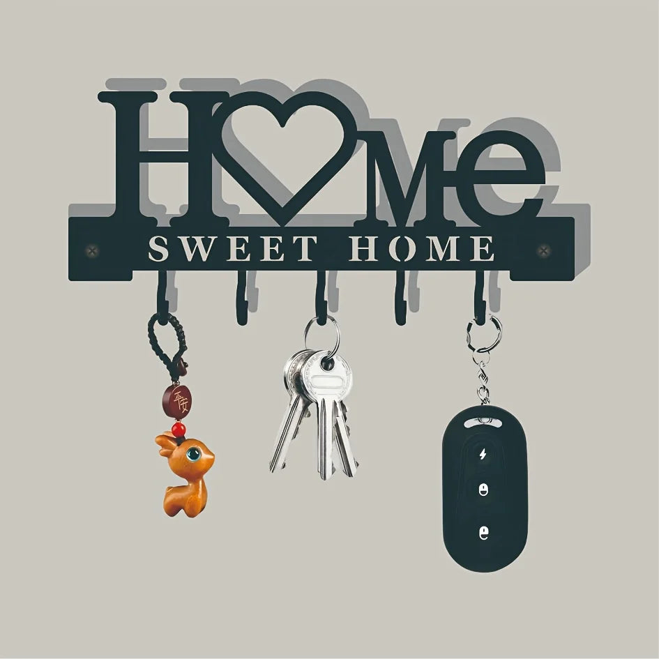 1pc Heart Shaped Keychain Wall Mounted Entrance Organization Rack with Hook, Suitable for Home Decoration in The Living Room