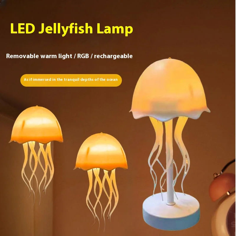 Jellyfish Lamp Can Move The Courtyard Floating Chandelier Colorful Color-changing Desk Lamp Charging Warm Light Night Light