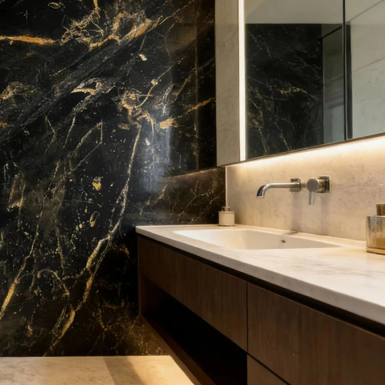 1 Piece Black Marble Patterned Wall Background Wall Stickers Oil and Dirt Resistant Furniture Renovation Self-adhesive Wallpaper