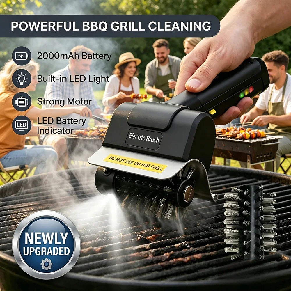 LED Light Electric Grill Brush