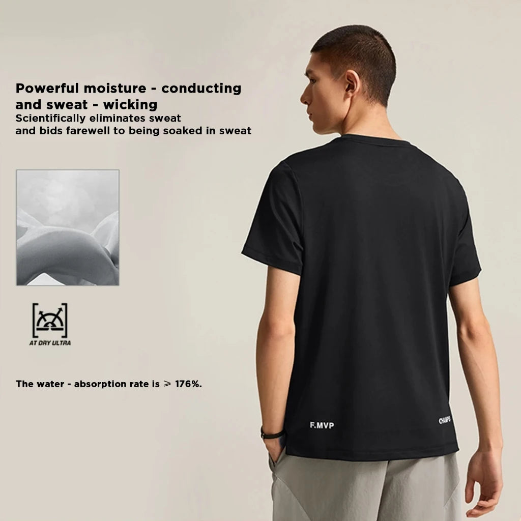 LI-NING Wade Series Men's Moisture wicking AT DRY Antibacterial Short sleeved T-shirt ATSV015