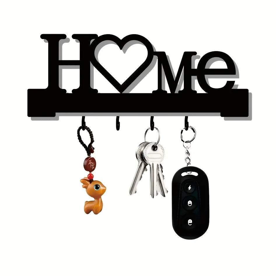1pc Heart Shaped Keychain Wall Mounted Entrance Organization Rack with Hook, Suitable for Home Decoration in The Living Room