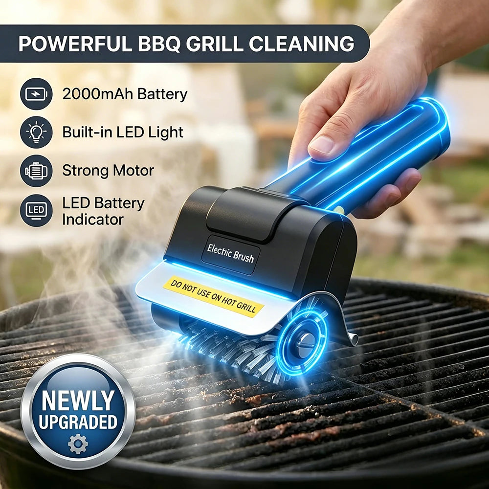 LED Light Electric Grill Brush