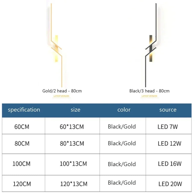LED Wall Light Modern Minimalist Strip Lighting for Bedroom Bedside Living Room TV Backlight Sofa Decor Wall Sconce Ambient Lamp