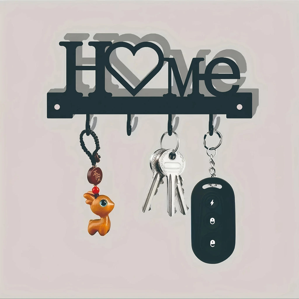 1pc Heart Shaped Keychain Wall Mounted Entrance Organization Rack with Hook, Suitable for Home Decoration in The Living Room