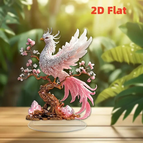 1 piece of art decoration crystal phoenix statue suitable for desktop decoration, office decoration, and various holiday gifts