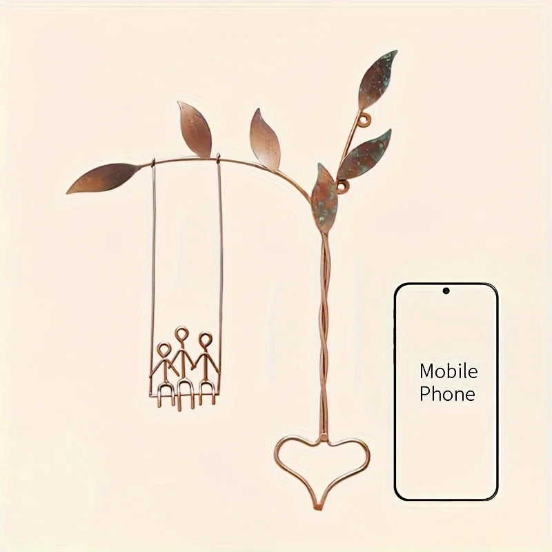 Metal Wall Art Family Love Sign, Mother's Day Gift for Mom, Laser-Cut Home Decor Housewarming Gift, Rustic Metal Hanging Decor