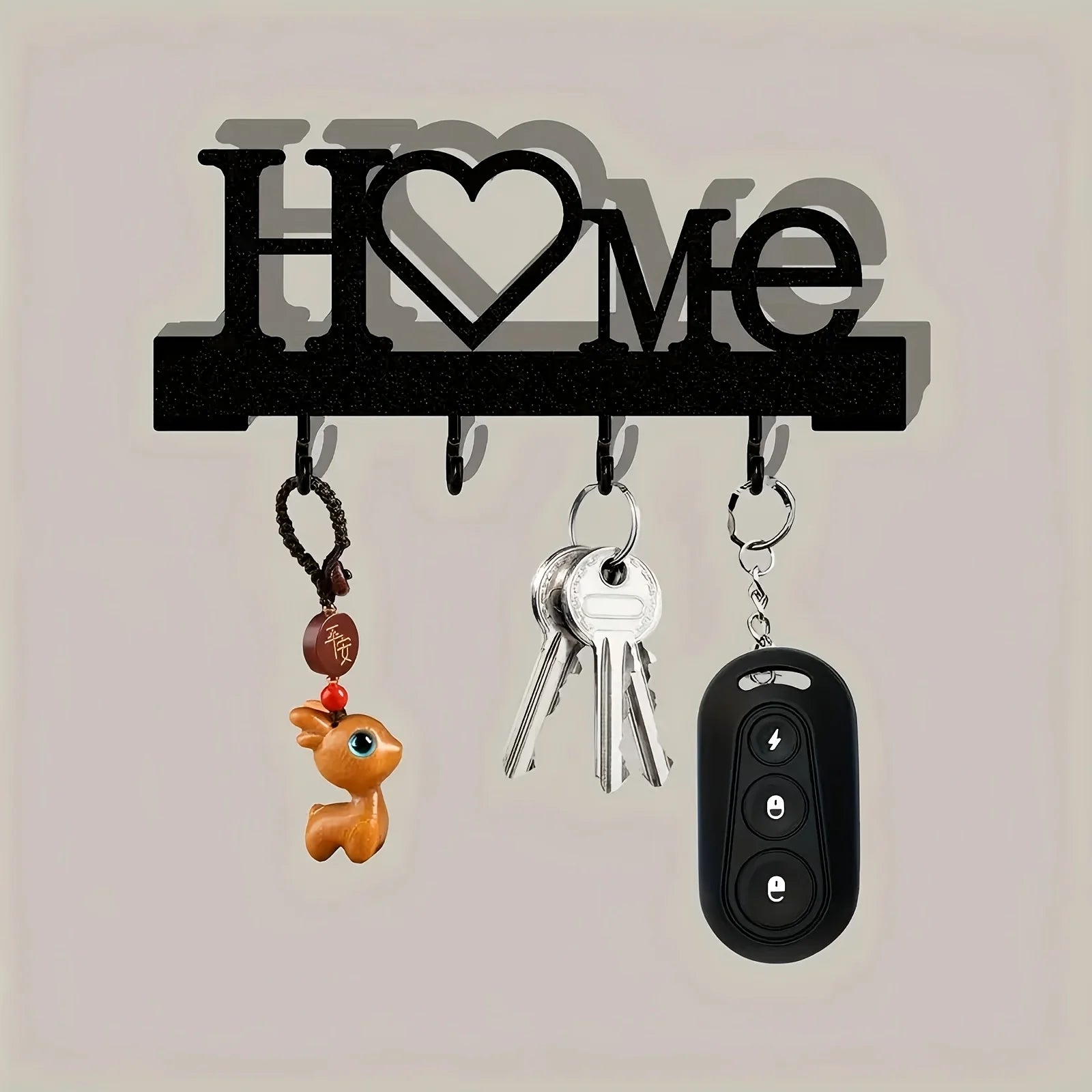 1pc Heart Shaped Keychain Wall Mounted Entrance Organization Rack with Hook, Suitable for Home Decoration in The Living Room