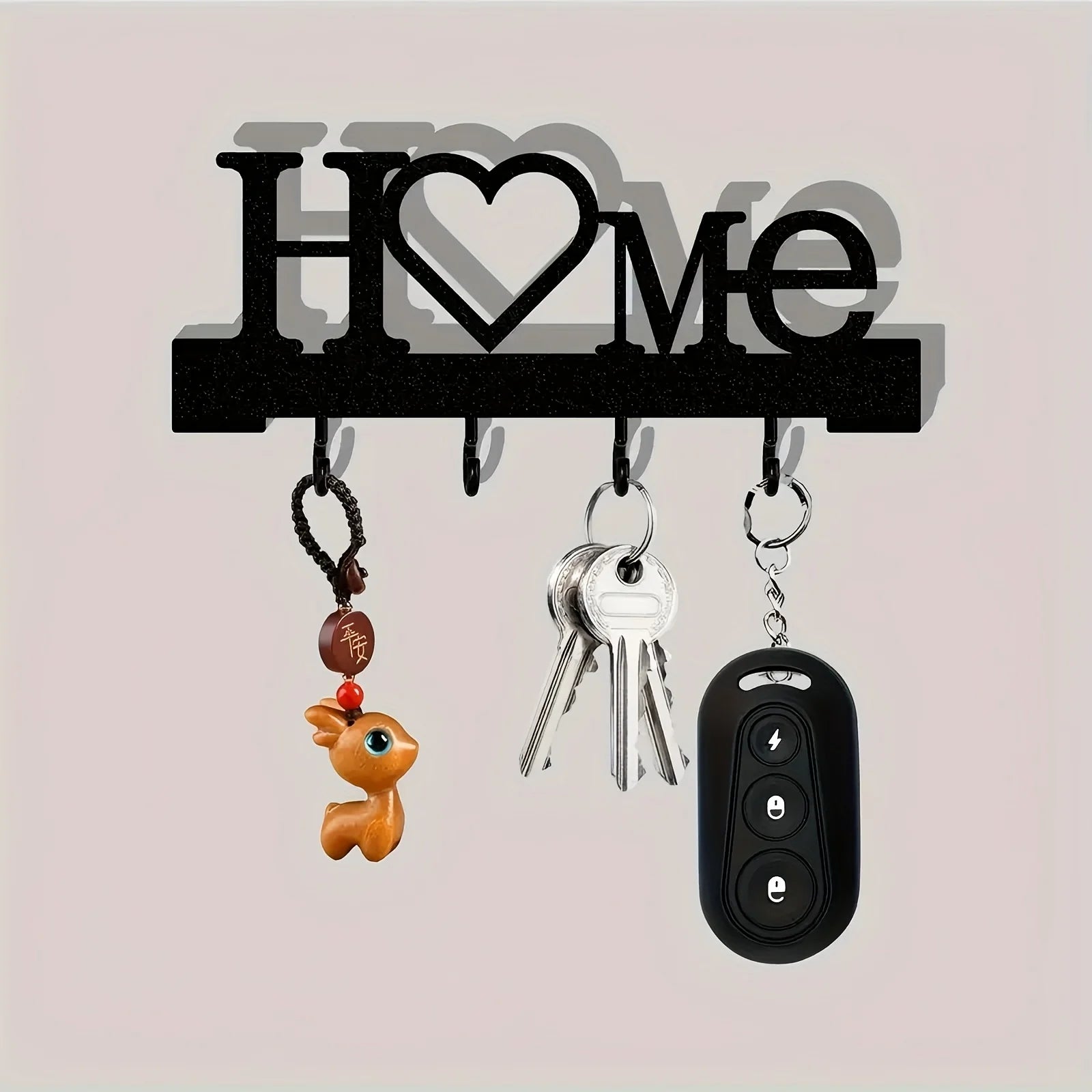 1pc Heart Shaped Keychain Wall Mounted Entrance Organization Rack with Hook, Suitable for Home Decoration in The Living Room