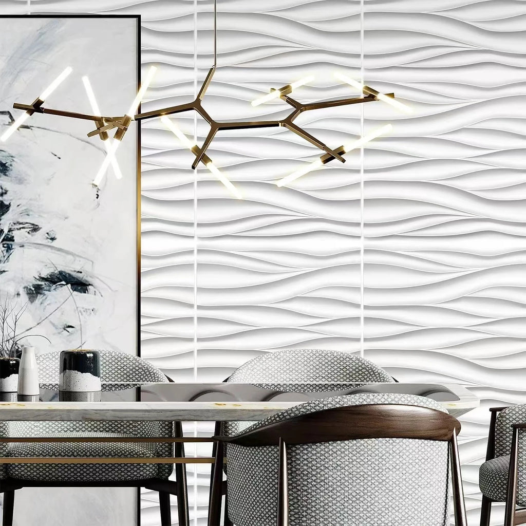 30x30cm Three-dimensional Wave Wall Panels Interior Wall Decor Paintable Wallpaper 3D Wall Decor Covering Panels For Living Room