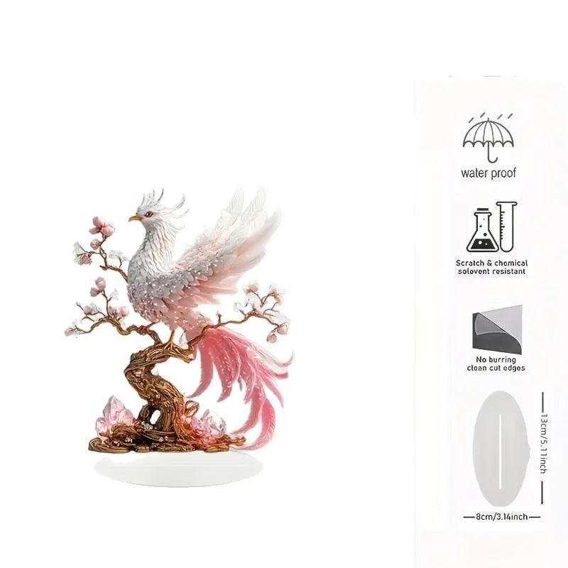 1 piece of art decoration crystal phoenix statue suitable for desktop decoration, office decoration, and various holiday gifts
