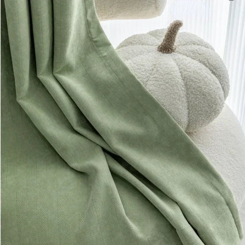 Herringbone Chenille Thick Curtains for Living Dining Room Bedroom New Luxury High Blackout Heavy Elegant Simple Modern Custom