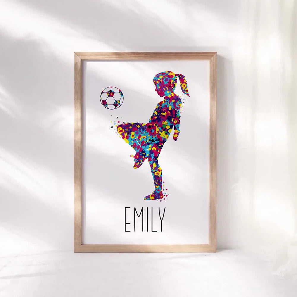 Personalized Soccer Poster Custom Name Soccer Gifts Football Poster Room Decor Personalized Gift For Kids Soccer Wall Art