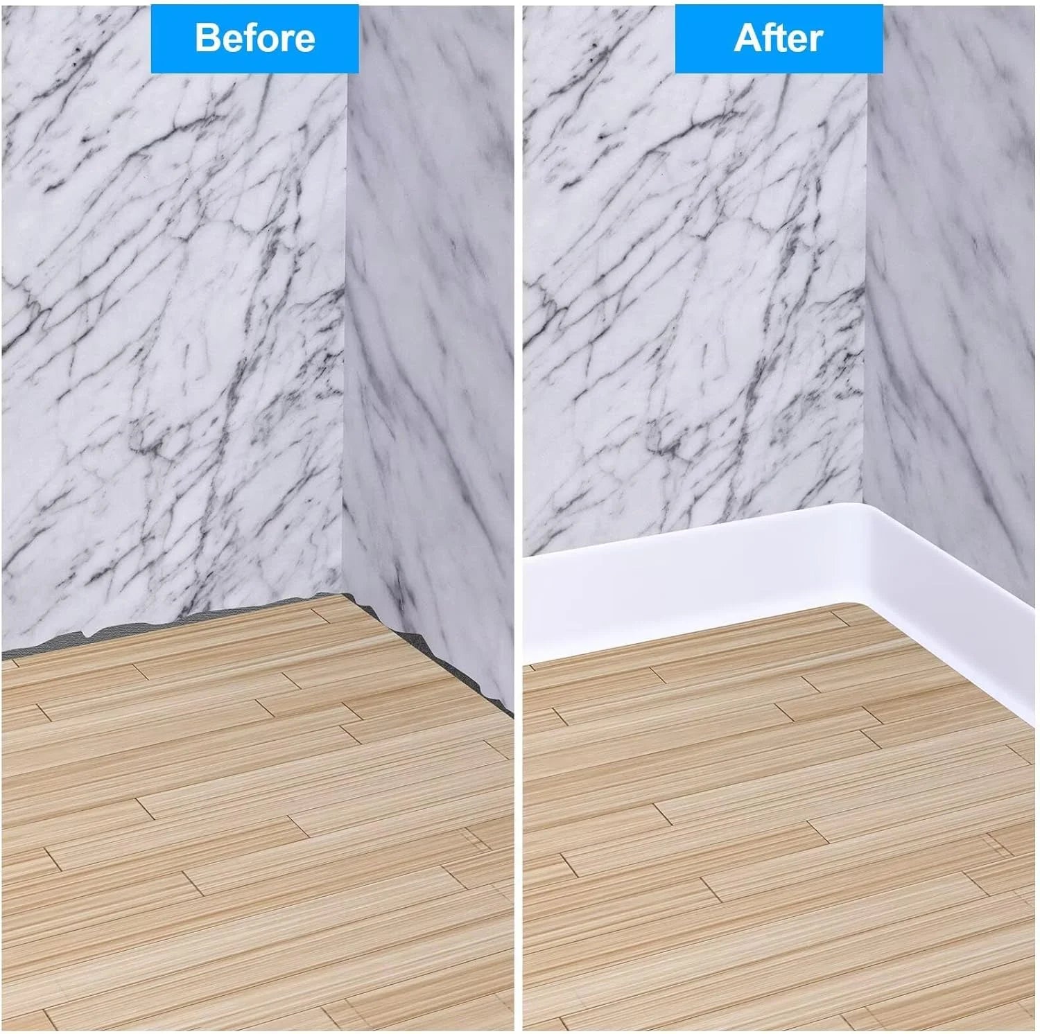 1PC 1/2/3/5/6M Self-adhesive Rubber Skirting Board Waterproof Wall Sticker Edge Closing Strips Living Room Baseboard Decor