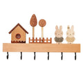 Charming Solid Wood Key Hook Rack - Punch-Free Wall Mount Storage For Keys, Coats & Towels - Perfect Home Decor Accessory
