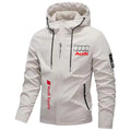 Audi new men's casual coat, spring-autumn model, youth version, simple style, fashionable design, with brim, short hood, windpro