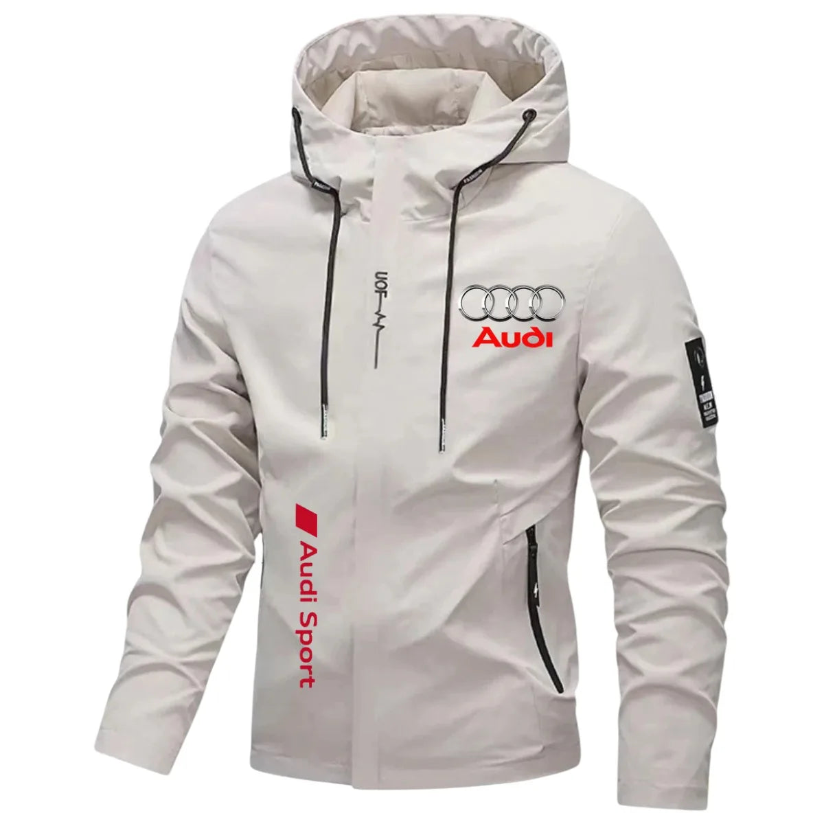 Audi new men's casual coat, spring-autumn model, youth version, simple style, fashionable design, with brim, short hood, windpro
