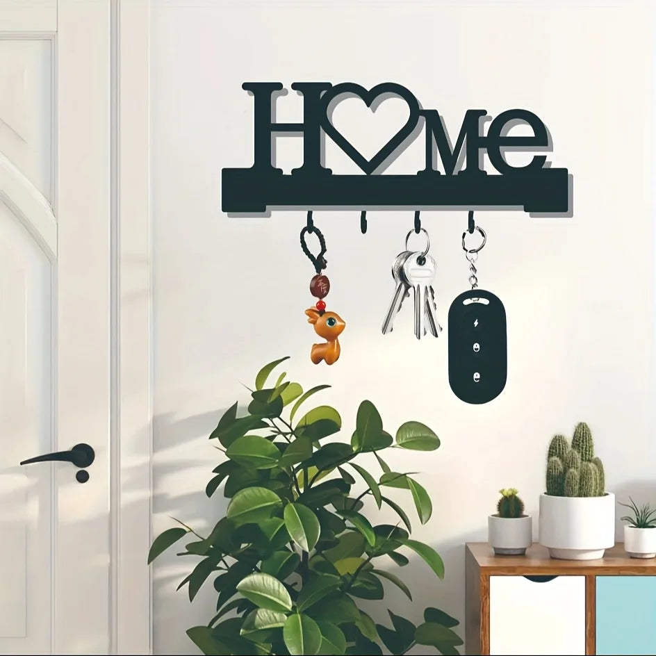 1pc Heart Shaped Keychain Wall Mounted Entrance Organization Rack with Hook, Suitable for Home Decoration in The Living Room
