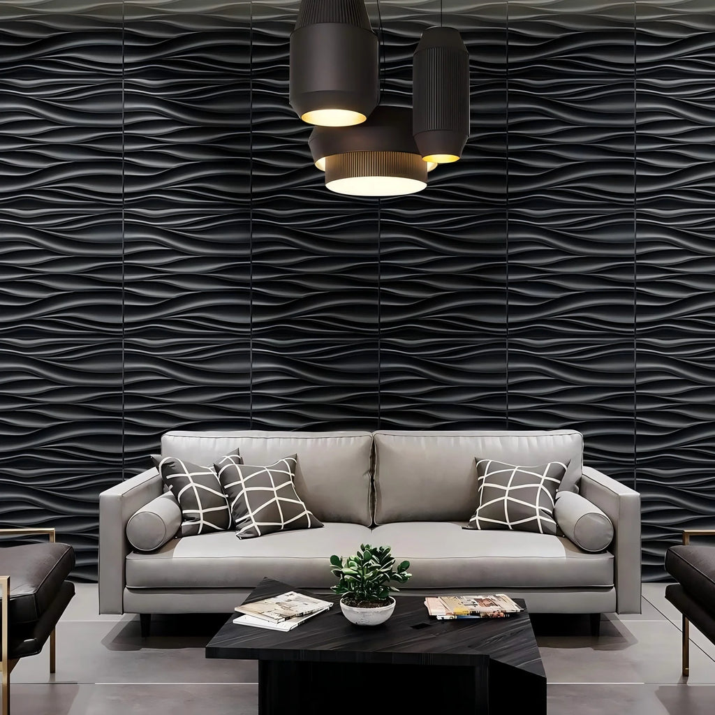 30x30cm Three-dimensional Wave Wall Panels Interior Wall Decor Paintable Wallpaper 3D Wall Decor Covering Panels For Living Room