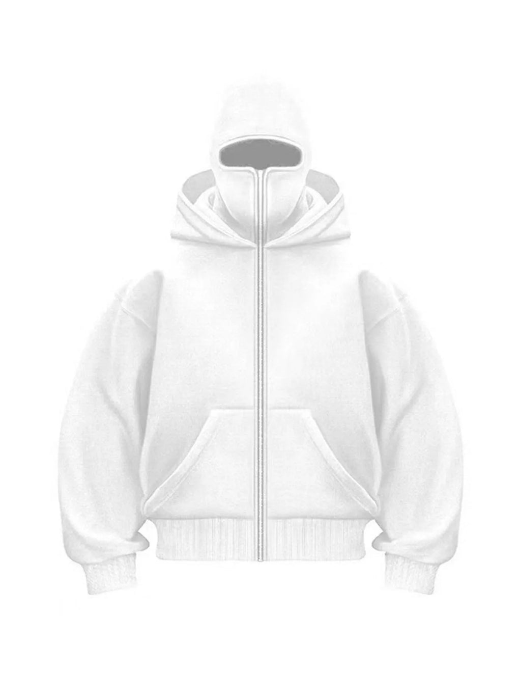 2024 New Men's Double Hat Mask Zipper Jacket Winter Windproof Hooded Sportswear Gothic Style Harajuku Loose Coat Outdoor Hiking