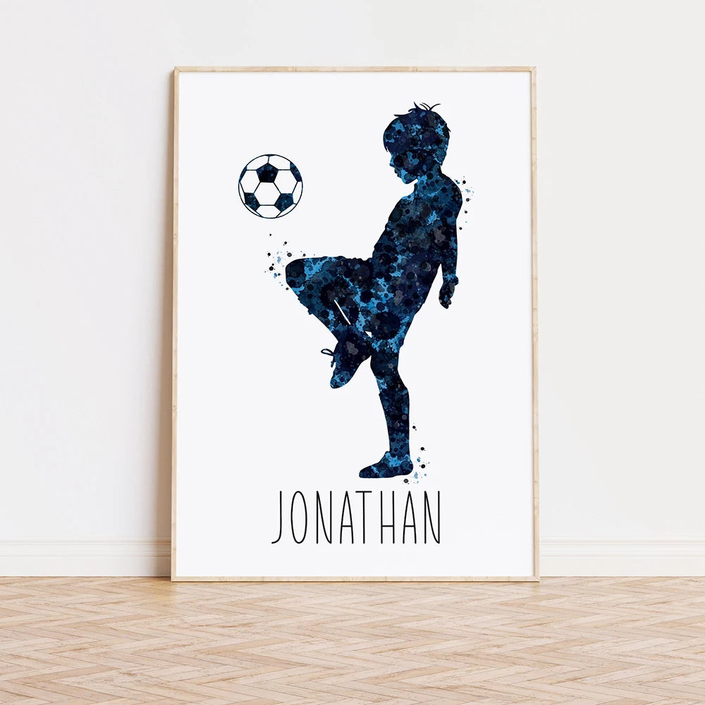 Personalized Soccer Poster Custom Name Soccer Gifts Football Poster Room Decor Personalized Gift For Kids Soccer Wall Art