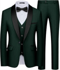 Black Men Suit Autumn Wedding Party Three Pieces Set Large Size Male Blazer Coat Pants and Vest Fashion Slim Fit Suit