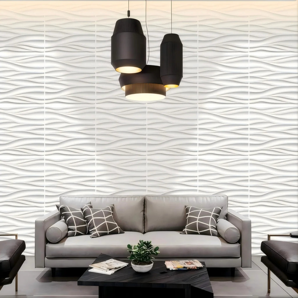 30x30cm Three-dimensional Wave Wall Panels Interior Wall Decor Paintable Wallpaper 3D Wall Decor Covering Panels For Living Room