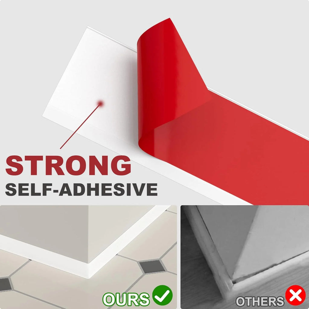 1PC 1/2/3/5/6M Self-adhesive Rubber Skirting Board Waterproof Wall Sticker Edge Closing Strips Living Room Baseboard Decor