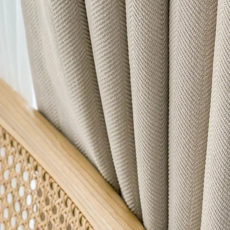 Herringbone Chenille Thick Curtains for Living Dining Room Bedroom New Luxury High Blackout Heavy Elegant Simple Modern Custom