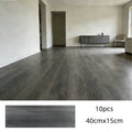 10 pcs 15x40cm wood grain PVC floor tiles, self-adhesive wear-resistant flooring, suitable for bedroom and home decoration