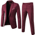 Men Pants Set Groom Wedding Blazers Slim Fit Turndown Collar One Button Pockets Suit Set Formal Suit Business Dress Suit