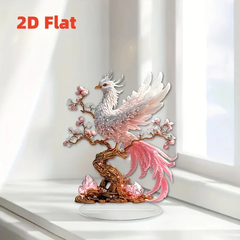 1 piece of art decoration crystal phoenix statue suitable for desktop decoration, office decoration, and various holiday gifts
