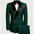 Men Suit Black 2 Pieces Double Button With Black Lapel For Wedding Groom Business Birthday Banquet Work Suit Jacket And Pants