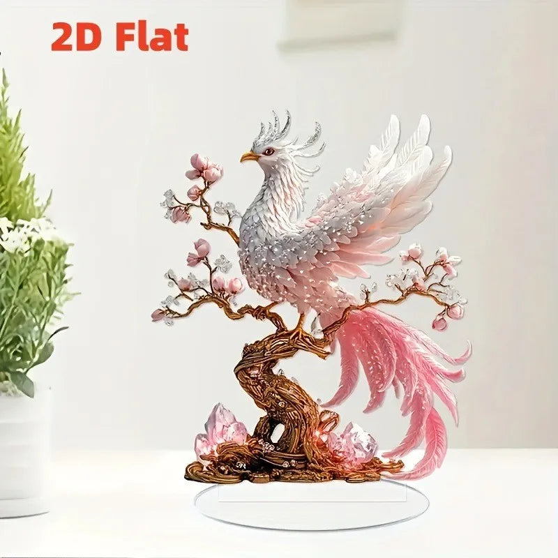 1 piece of art decoration crystal phoenix statue suitable for desktop decoration, office decoration, and various holiday gifts
