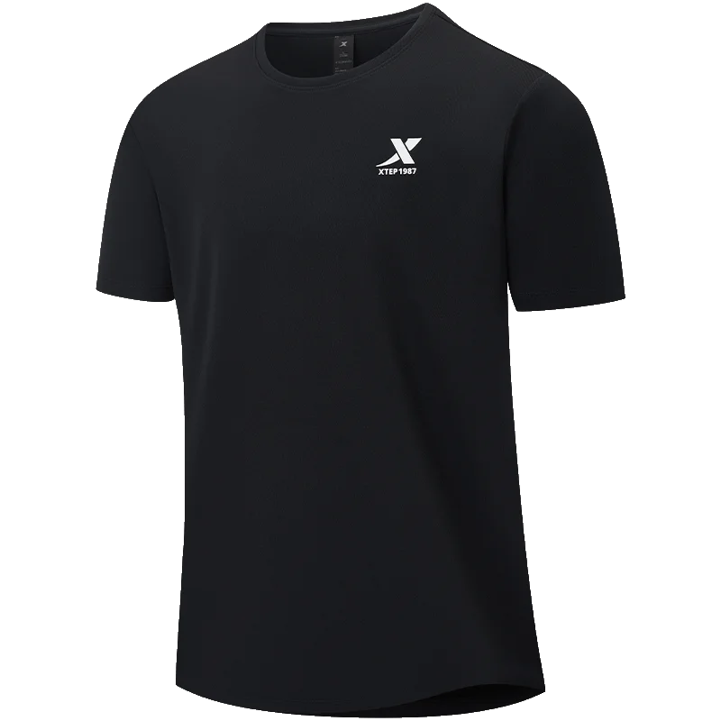 Xtep Short Sleeve Round-Neck T-Shirt For Men 2025 Spring Quick-Drying Sports Training Breathable Outdoor Cool Tops 875229010175