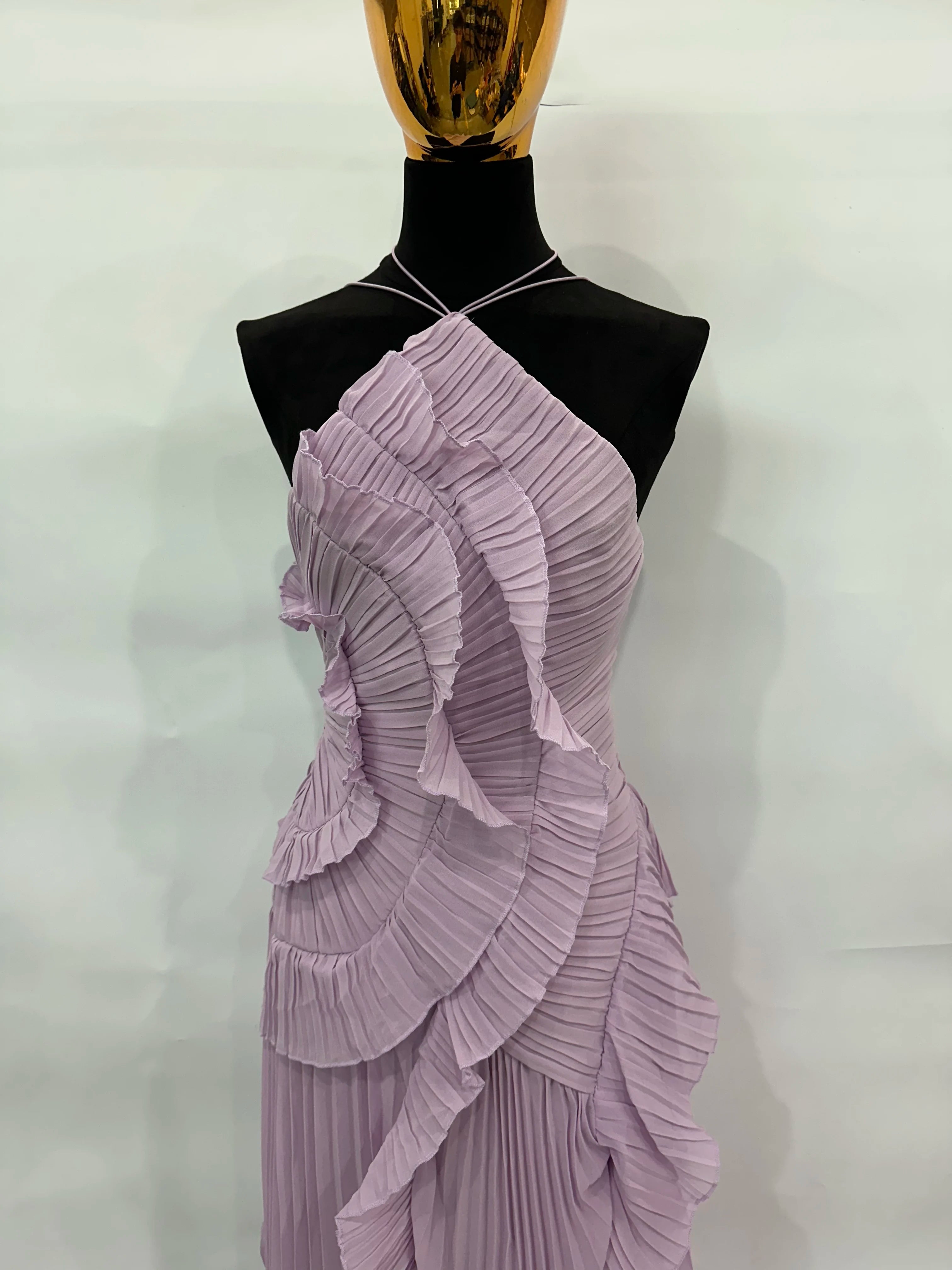 European and American women's clothing 2025 summer new fashion strapless sexy backless slit tassel temperament dress