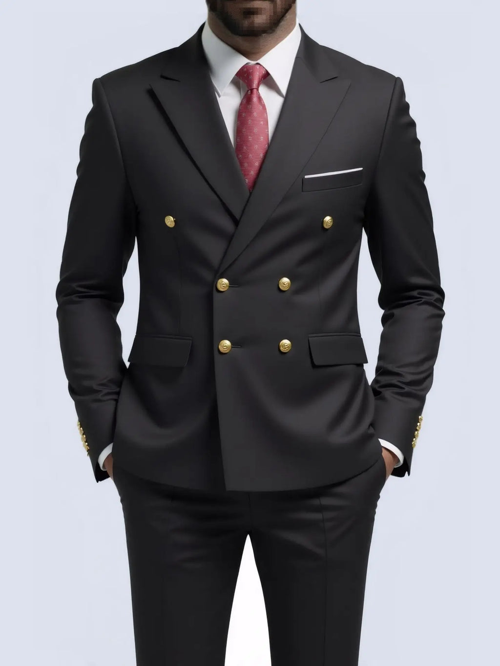 Men's Fashionable Gentleman Double-breasted Solid-color Banquet Host Casual Wedding Suit wedding suits for men mens suits