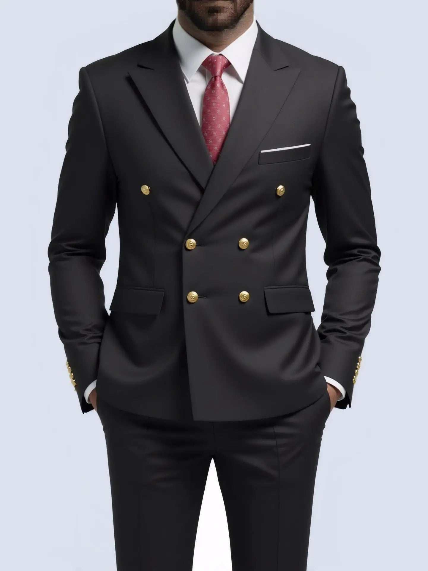 Men's Fashionable Gentleman Double-breasted Solid-color Banquet Host Casual Wedding Suit wedding suits for men mens suits
