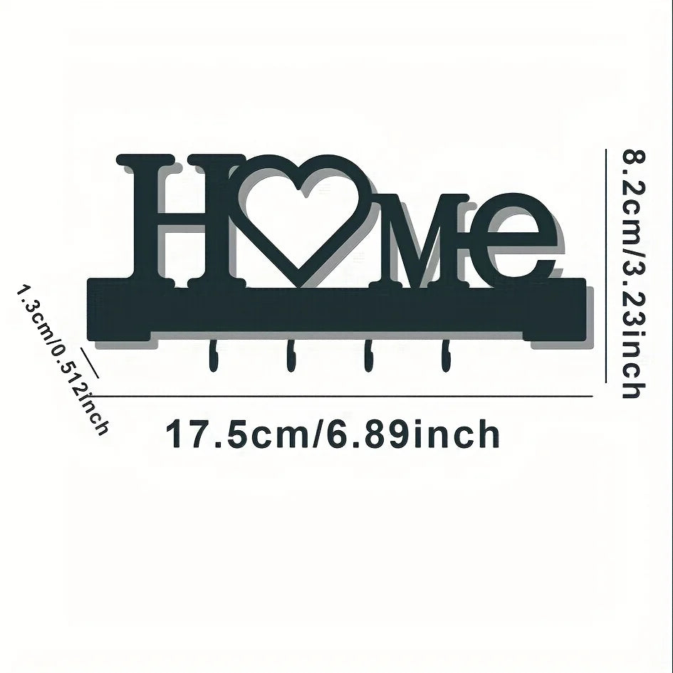 1pc Heart Shaped Keychain Wall Mounted Entrance Organization Rack with Hook, Suitable for Home Decoration in The Living Room