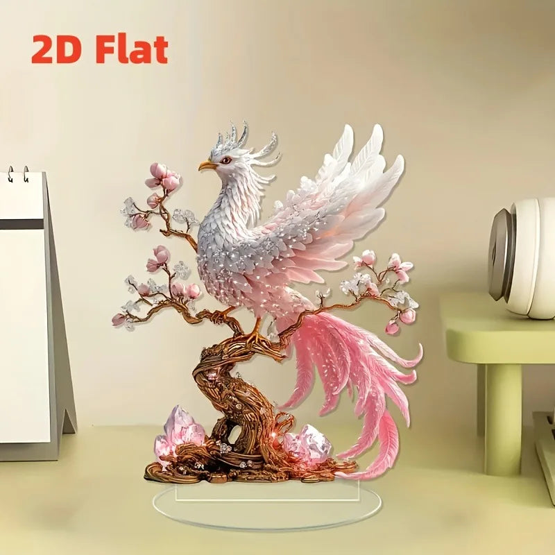 1 piece of art decoration crystal phoenix statue suitable for desktop decoration, office decoration, and various holiday gifts