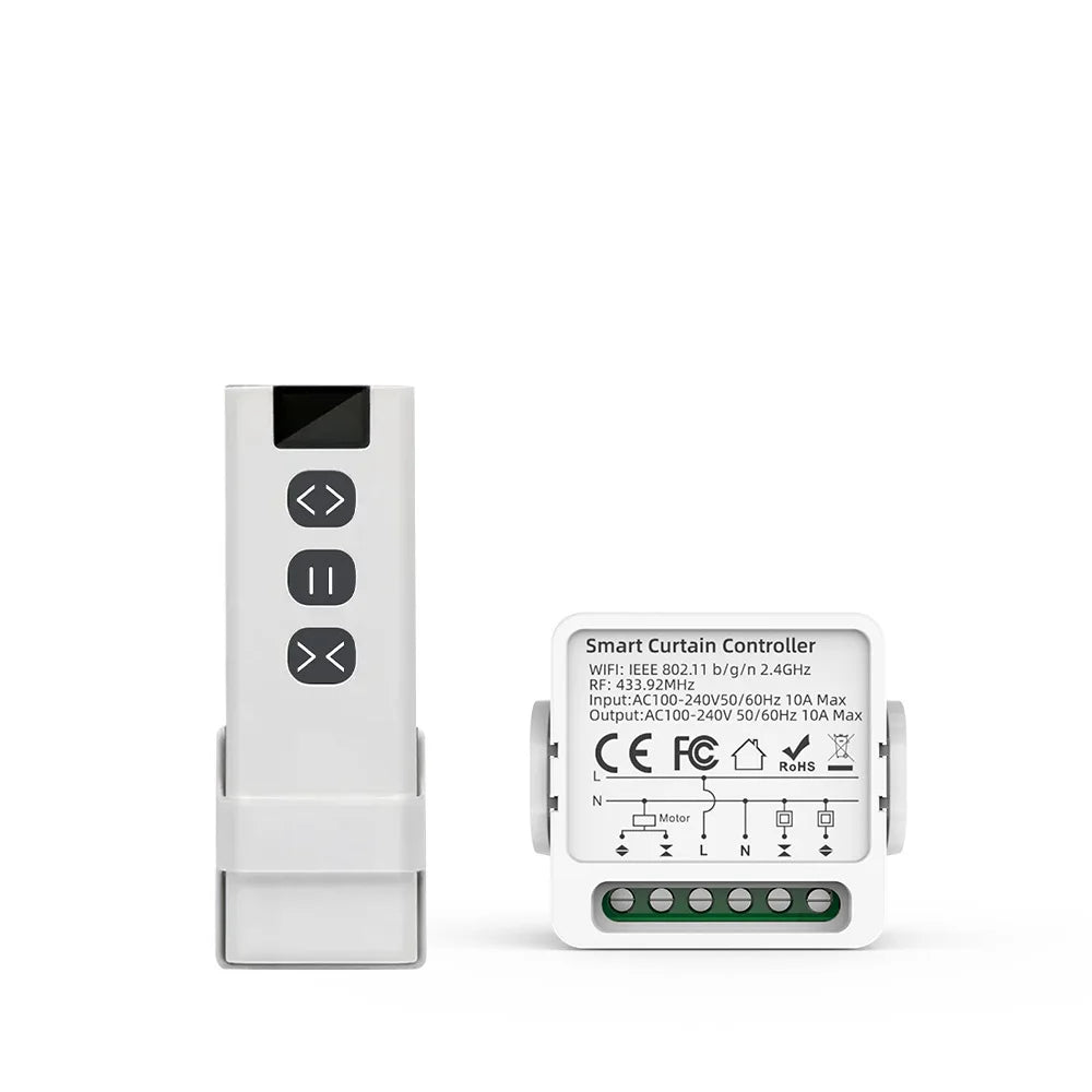 Tuya Smart WiFi Curtain Switch Blind Rolling Shutter RF433MHz Remote Control For Smart Life App Support Google Home Alexa