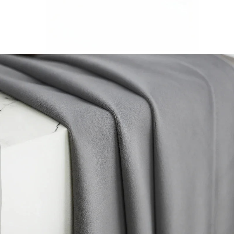 Gray Velvet Curtains Luxury Soft Chenille Blackout for Living Room Bedroom Thermal Insulation Woolen Fabric Elegant Home Decor