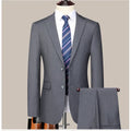 Men's 2026 Slim fit Two button Business Suit Professional Work Formal Two piece Set Trousers Included Multiple Sizes S 6XL
