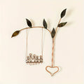 Metal Wall Art Family Love Sign, Mother's Day Gift for Mom, Laser-Cut Home Decor Housewarming Gift, Rustic Metal Hanging Decor